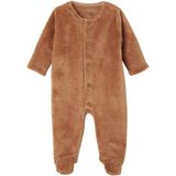 Onesie - Chocoladebruin - Voor Pasgeborenen - Dierenkop in Reliëf of Geborduurd Hartje