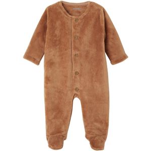 Onesie - Chocoladebruin - Voor Pasgeborenen - Dierenkop in Reliëf of Geborduurd Hartje