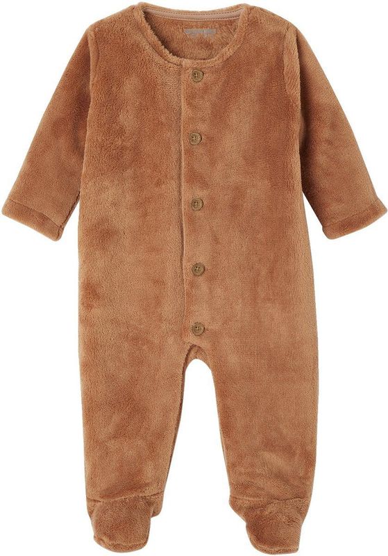 Onesie - Chocoladebruin - Voor Pasgeborenen - Dierenkop in Reliëf of Geborduurd Hartje