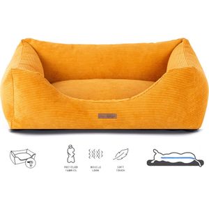 Dog's Lifestyle Orthopedische hondenmand Ribbed Okergeel XL 100cm -Ook in M & L - Wasbare hoes