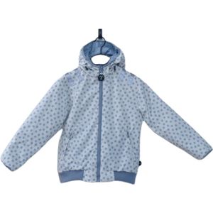 Ducksday - Omkeerbare Winterjas - Kinderen - Unisex - Waterdicht - Wit/Licthblauw - Winddicht - Licthblauw -Beide zijden waterdicht - maat 134/140 - 10 jaar