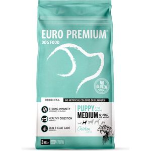 4x Euro-Premium Puppy Medium Kip - Rijst 3 kg