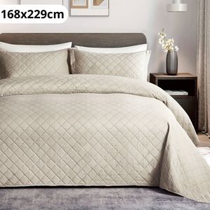 Bovista Zacht Dekbed - Beddengoed - Dekbedovertrek - Inclusief 2x Kussensloop - 168x229cm - Beige