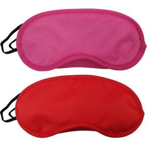 Slaapmaskers Rood & Roze - 2 Stuks - Thuis - Slaapmasker - Onderweg - Vliegtuig - Festival - Slaapcomfort - oDaani