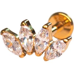 Luxe Titanium Helix / Tragus Piercing - Kristal Cluster