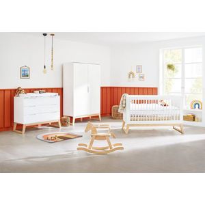 3-delige Babyset 'Bridge' - Ledikantbed - Commode - Converteerbaar Design - Kinderbed: 150x76x94cm, Kledingkast: 120x52x187cm