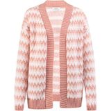 usha - FESTIVAL - Gebreid Vest - Rosa / Oudroze / Wit