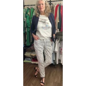 red button broek, relax tie, blauw - wit gestreept