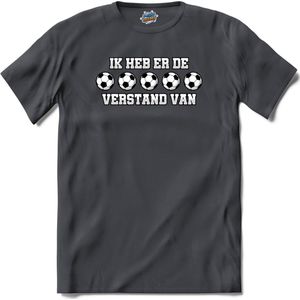 Ik heb er de ballen verstand van - Oranje elftal WK / EK voetbal kampioenschap - feest kleding - grappige zinnen, spreuken en teksten - T-Shirt - Heren - Mouse Grey - Maat 3XL