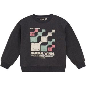 Daily7 - Oversized Sweater Daily Seven - Dark Grey Melange - Maat 80