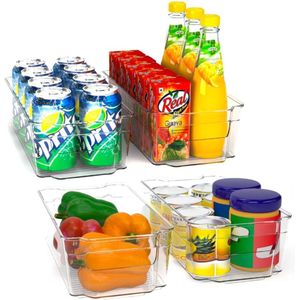 Hoogwaardige keukenkastorganizer - Set van 4 met gemiddelde opbergruimte voor koelkast, kasten, planken, gootstenen, cosmetica, kantoorbenodigdheden, gereedschap - BPA-vrij