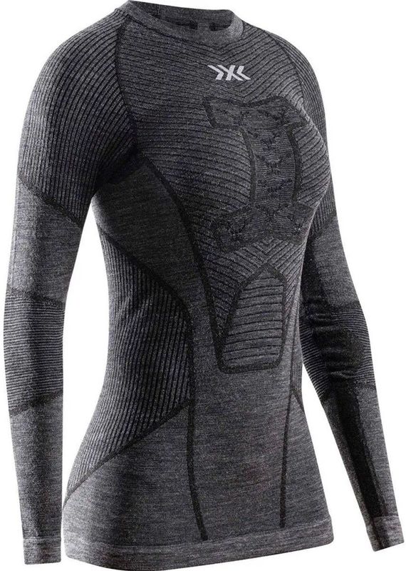X-Bionic Womens Symbio Merino Shirt L/S Merino-ondergoed (Dames |grijs/zwart)