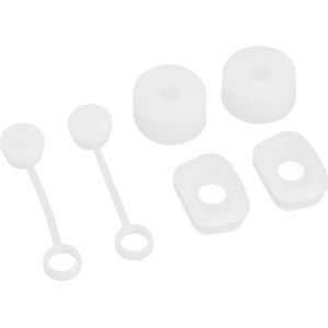 Set van 6 Siliconen Lekvrije Rietjesstoppers Herbruikbare Beker-morsstopper met Rietjesafdekkingen (Transparant)