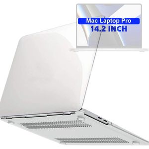Hardcase - Geschikt voor MacBook Pro 14 inch Hoesje - Case - A2442/A2779/A2918/A2992 M2,M3 (2021-2023) - Transparant