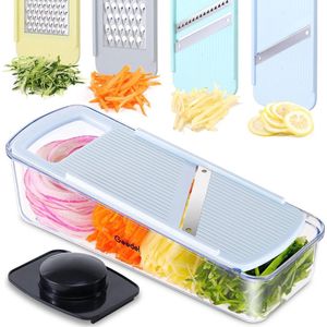 Mandoline groenteschaaf, 4-in-1 multifunctionele mandoline groentesnijder, groentesnijder voor groenten, fruit, kaas