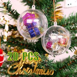 20 Stuks Kerstballen Transparante 8 cm, Kunststof Kerstballen Invulbare, Acrylballen Doe-het-zelf Kerstballen voor Bruiloft Kerst Home Feest Decor