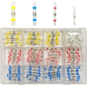 200 stuks waterdichte geïsoleerde soldeerverbinders - 4 maten (26-10 AWG) voor elektronica-industrie - krimpslang krimpverbinders - krimpverhouding 3-1