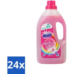 24 x At Home Wasmiddel Color 42 Wasbeurten Kleur 1,5 liter - Wasmiddel Voor Gekleurde Was - Vlekkenverwijderaar - Wasgel - Frisse Geur - Wasmiddel 1.5 Liter