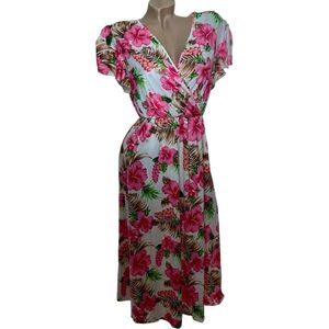 Dames Middellange Zomerjurk / Strandjurk 1513 Maat - S Roze