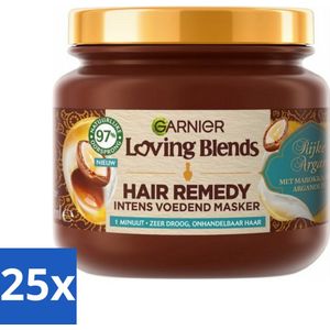 25 x Garnier - Loving Blends - Haarmasker - Rijke Argan - Zeer Droog & Onhandelbaar Haar - 340 ml - Voedend Masker - Verzorging Haar - Glans Haar - Zachtheid Haar