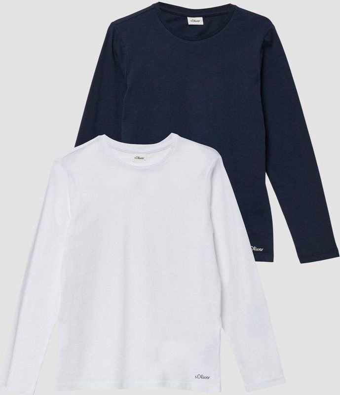 T-Shirt - Katoen - Dubbelpak - Lange Mouwen - Ronde Hals