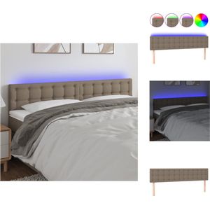 vidaXL Hoofdeinde - Klassiek LED - Bedaccessoires - 200x5x78/88 cm - Taupe - Bedonderdeel