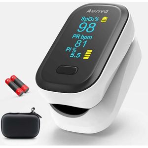 RemeCure - Saturatiemeter - Zuurstofmeter Vinger - Hartslag - CE Certificatie - Koord + Batterijen + Tasje