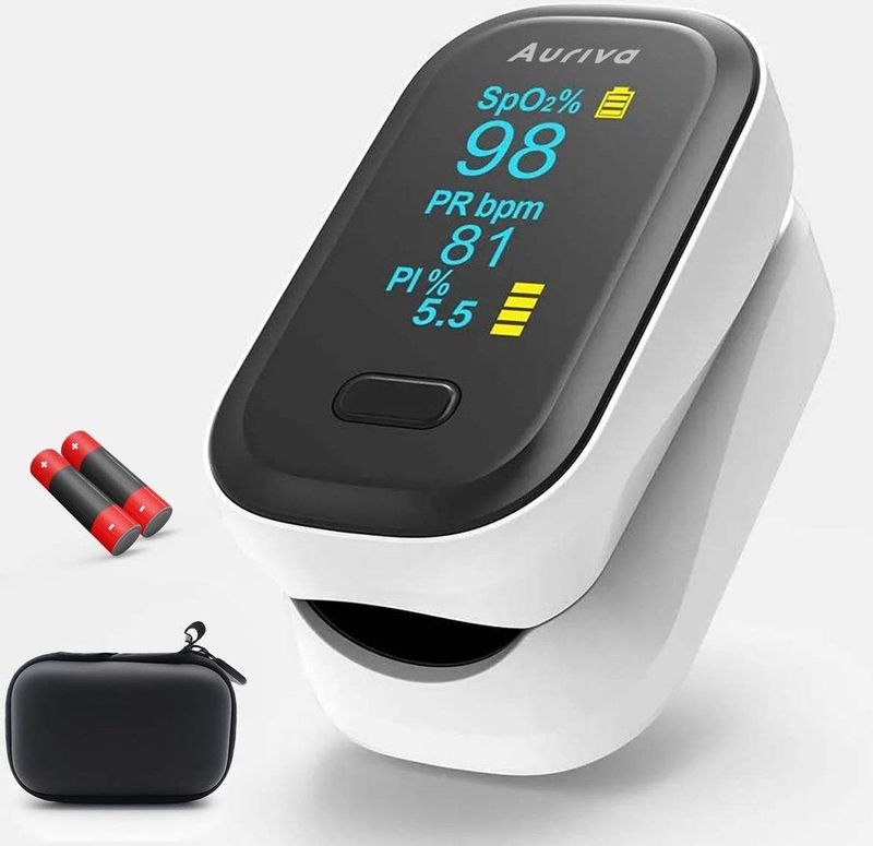 RemeCure - Saturatiemeter - Zuurstofmeter Vinger - Hartslag - CE Certificatie - Koord + Batterijen + Tasje