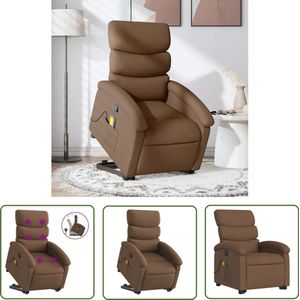 vidaXL Massageruimte - Stapstoel - Sta-op-massagestoel verstelbaar stof bruin - Ergonomisch Bureaustoel - Relaxfauteuil - Comfortstoelen