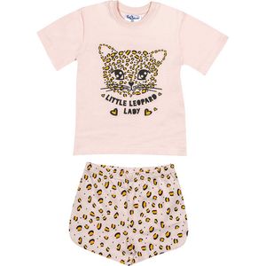 Fun2Wear - Kleine Luipaard Shortama Baby | Lichtroze - Katoen - Maat 62