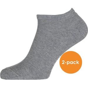 Tommy Hilfiger Sneaker Socks (2-pack) - heren enkelsokken katoen - grijs melange - Maat: 43-46