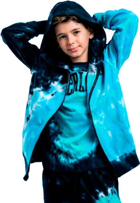 Everlast - Lfs FW Tie Dye - Sweatshirt - Blauw - Volledige Rits