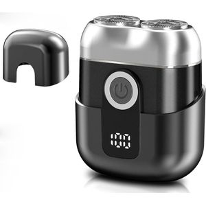 Scheerapparaat - Elektrisch scheerapparaat - Mini elektrisch scheerapparaat - Draaibaar 2-kops mes - Met led-display - Wasbaar - Waterdicht - Stil - Draagbaar - Geschikt voor gezicht - armen - benen en oksels