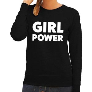 Girl Power tekst sweater zwart dames - dames trui Girl Power XXL