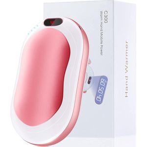 Equivera Elektrische Handwarmer - 3 Standen - Oplaadbaar - Roze - Draagbaar - Handwarmers Herbruikbaar - Handwarmers Fiets