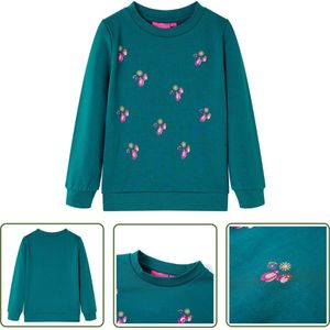 vidaXL Meisjestrui - Kindertruien - Kindertrui 116 donkergroen - Jongenstrui - Groene Trui - Glittertruis