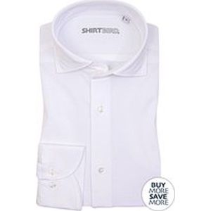 SHIRTBIRD | Eagle | Overhemd | WIT | Jersey Pique |  100% Katoen | Stretch | Wash it-Hang it-Wear it |Knitted shirt| Premium Shirts | Maat M
