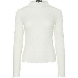 Pieces T-shirt Pcriya Ls Mockneck Top Jrs 17161798 Cloud Dancer Dames Maat - M