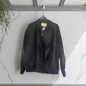 Imitation leather Bomber jacket