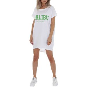 White Icy nachthemd Malibu California wit groen one size
