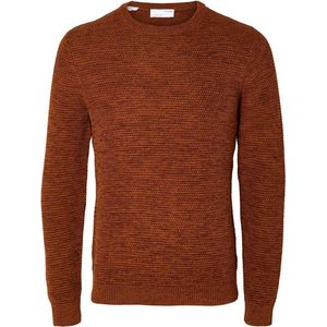 Selected Vince Bubble Ronde Hals Sweater Oranje M Man
