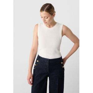 Comma - Gebreide Top - Wit - Viscosemix - Slim Fit