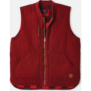 BRIXTON ABRAHAM REV VEST Diep bruin/Rood Geruit Maat S