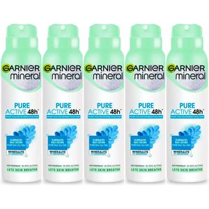 Garnier Pure Active Purifying Tea Tree Anti Transpirant Body Spray - 5 x 150ml