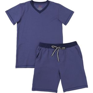 La V Shortama voor jongen met V- hals Blauwe jean 140-146