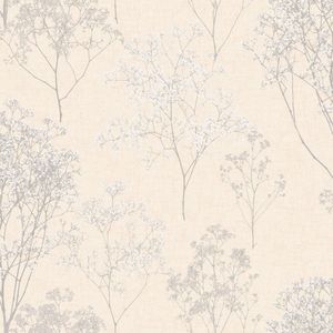 Noordwand Homestyle Behang Herbs and Flowers beige en grijs