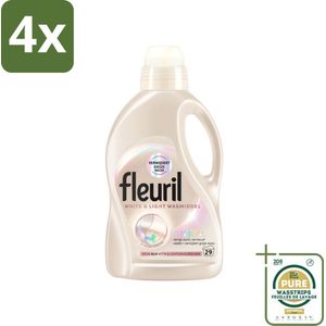 Fleuril - Wasmiddel - White & Light Wasmiddel - Witte & Lichte Was - 29 wasbeurten - Voordeelverpakking - 4 stuks - Wasmiddel - Wasverzorging