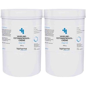 Bipharma Vaseline Cetomacrogolcrème - 2 x 500 gr - Voordeelverpakking