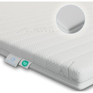Topmatras - 160x200 - ANTI SLIP Toppe r- PREMIUM BAMBOO Tijk - Afritsbaar / Wasbaar - HR Koudschuim - 6cm - Orthopedisch - Anti-allergisch - Zacht - Hybrid - Topdekmatras - Topper Hotel XL - Anti Bacterieel - Okoetex gecertificeerd