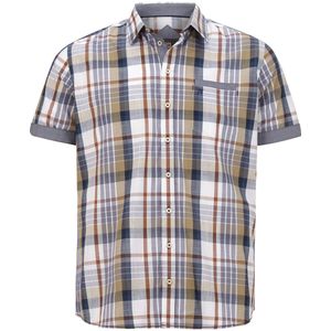 Jan Vanderstorm herren Overhemd Met Korte Mouwen - 41/42 - olijf